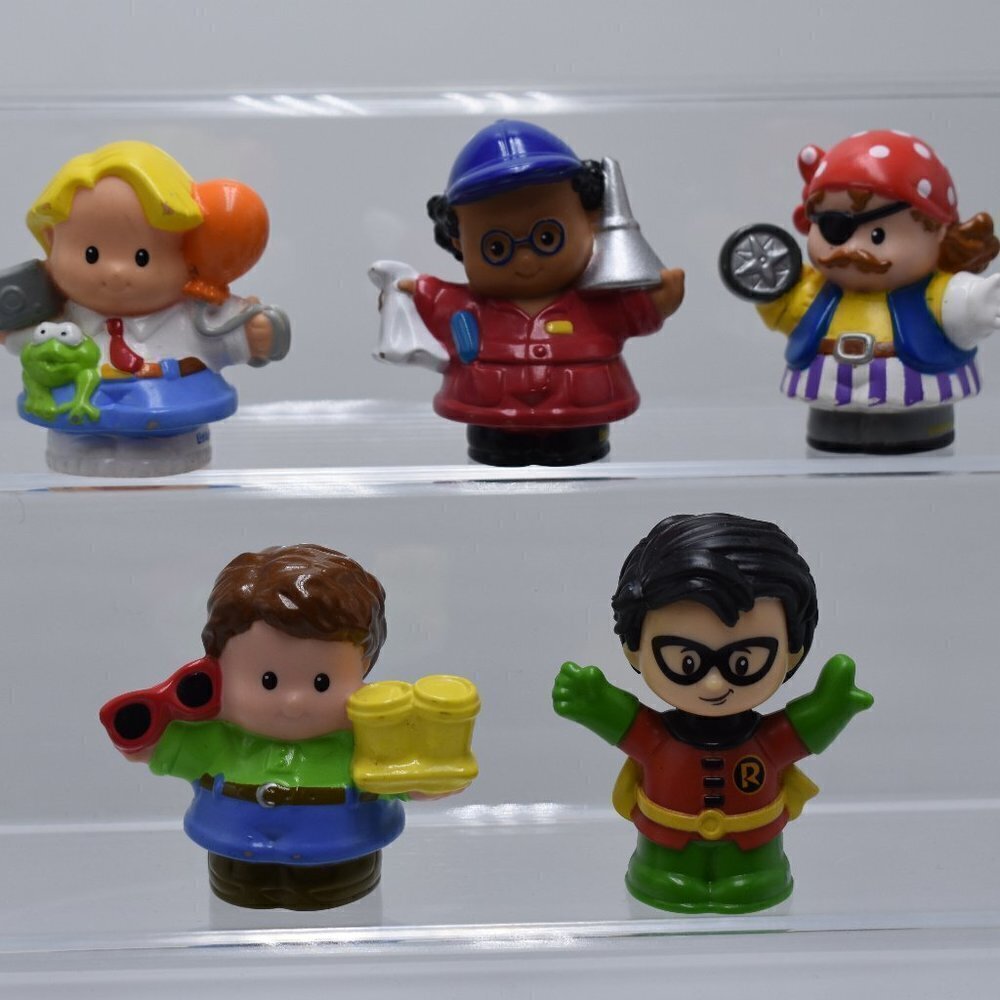 Fisher-Price Little People Figurines Robin Bond Boy Car Mechanic Pirate n Coffee